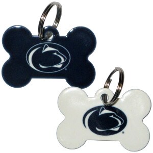 pet dog tag Penn State Athletic Logo navy and white sides